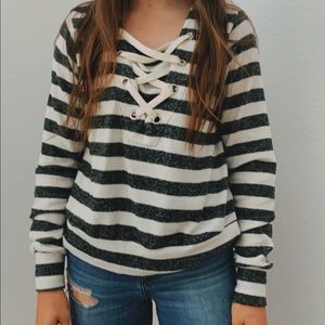 striped long sleeve sweater